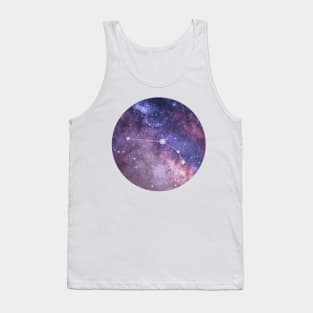 Aries Sign in the Dark Pink Starry Night Sky Tank Top